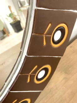 Grand miroir en céramique des années 60/70