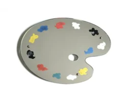 Grand miroir en forme de palette de peinture, années 50