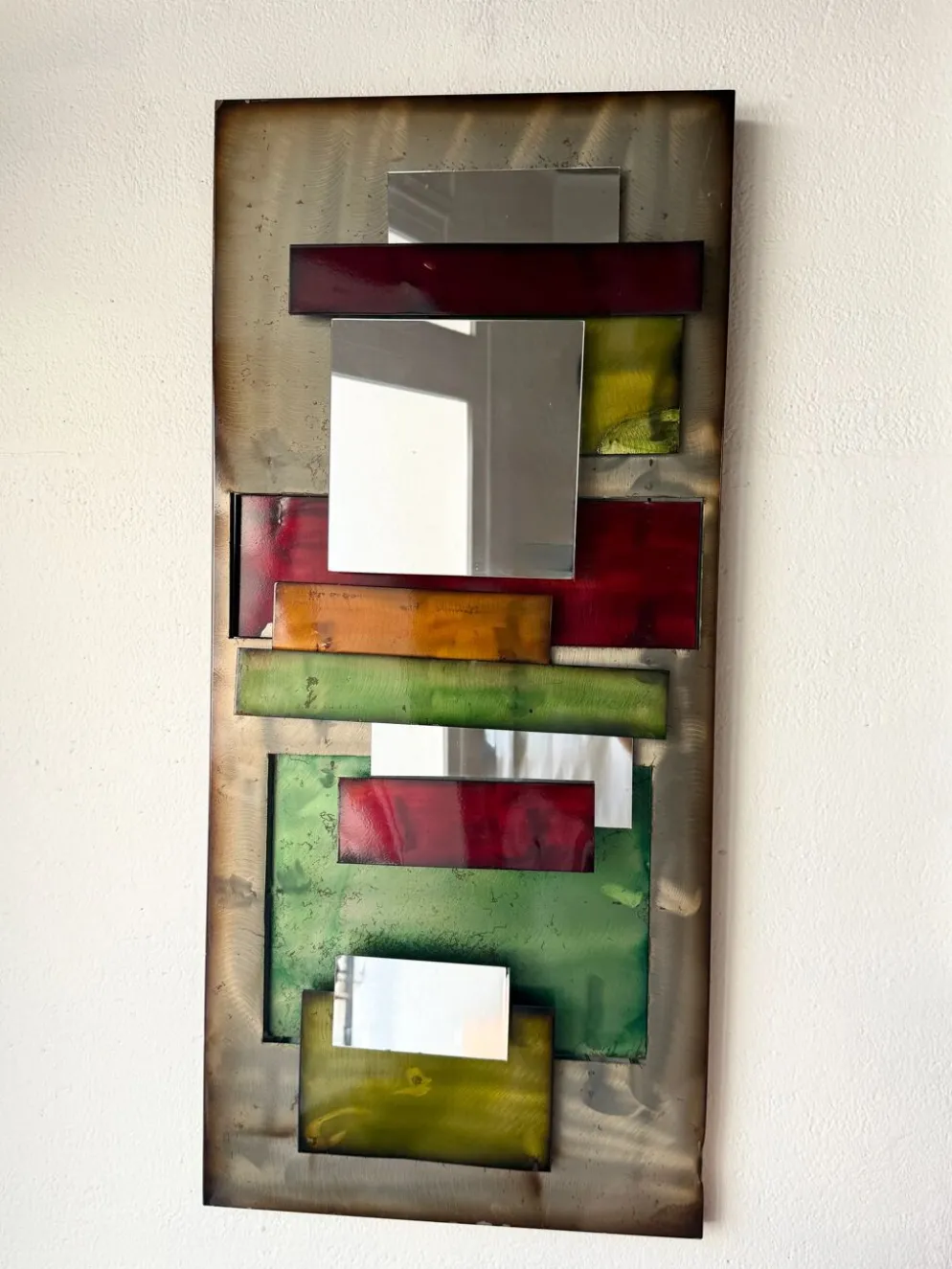 Grand miroir en métal "polychrome" — 1970s
