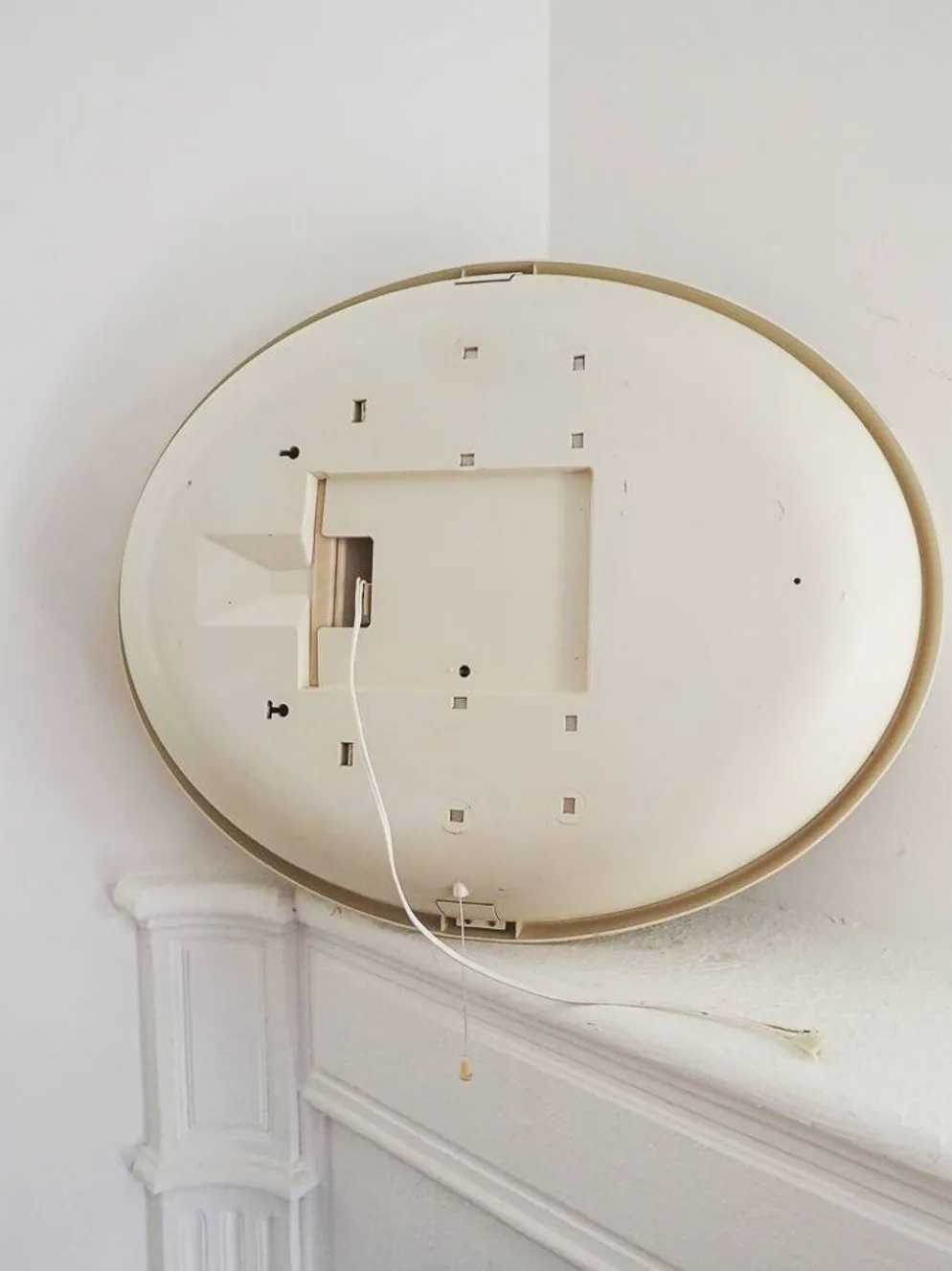 Grand miroir inclinable oval en plastique vintage retro lumineux