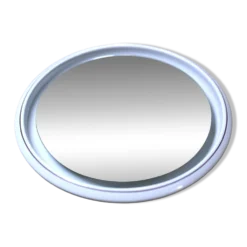 Grand Miroir Lumineux Rond Vintage Céramique Space Age 68cm - Année 70