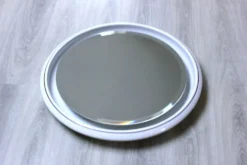 Grand Miroir Lumineux Rond Vintage Céramique Space Age 68cm - Année 70
