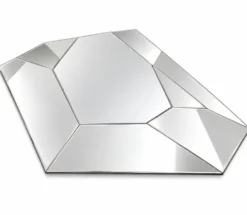 Grand miroir mural asymétrique au design à multiple facettes Italien