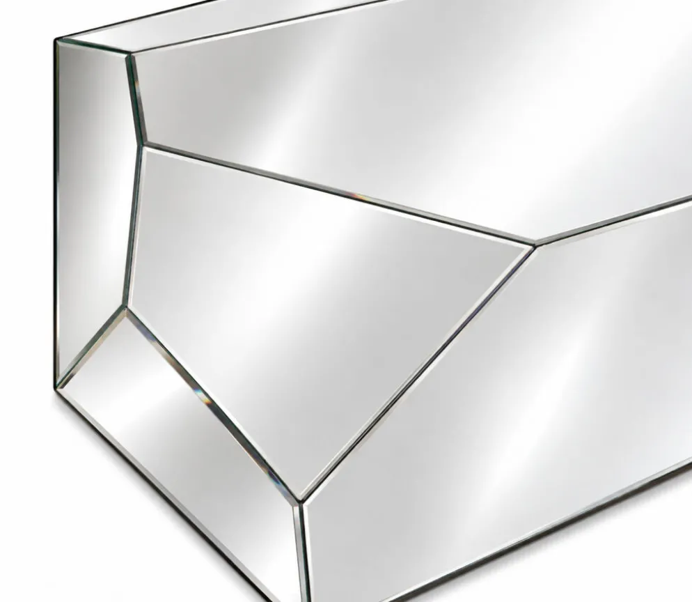 Grand miroir mural asymétrique au design à multiple facettes Italien