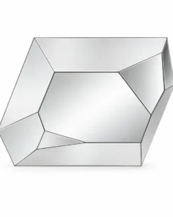 Grand miroir mural asymétrique au design à multiple facettes Italien
