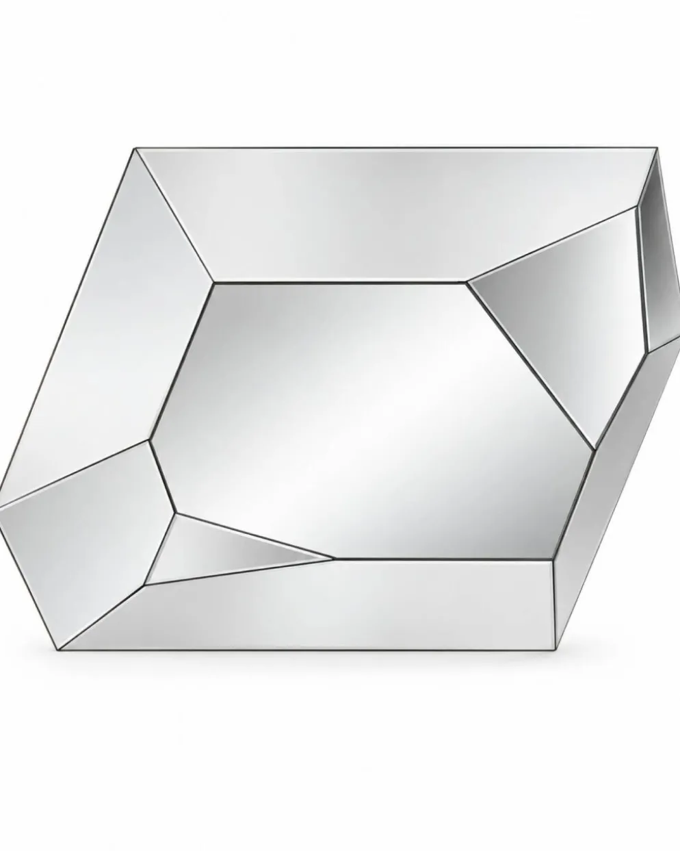 Grand miroir mural asymétrique au design à multiple facettes Italien