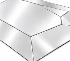 Grand miroir mural asymétrique au design à multiple facettes Italien