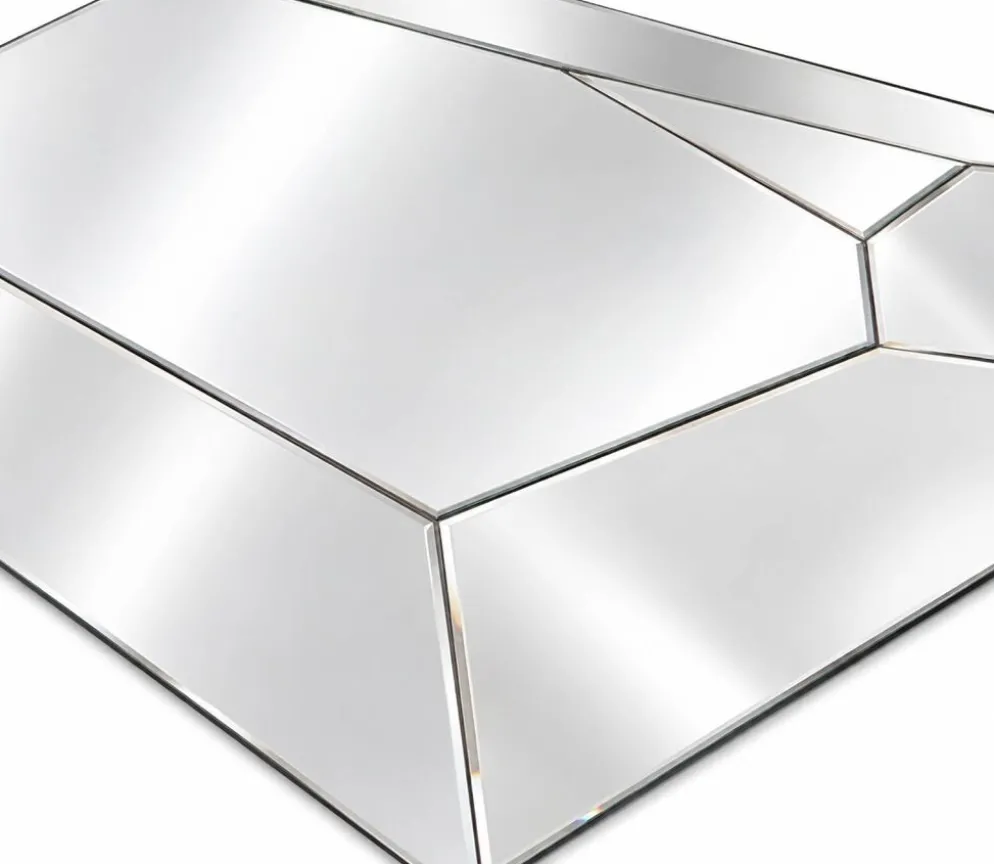 Grand miroir mural asymétrique au design à multiple facettes Italien