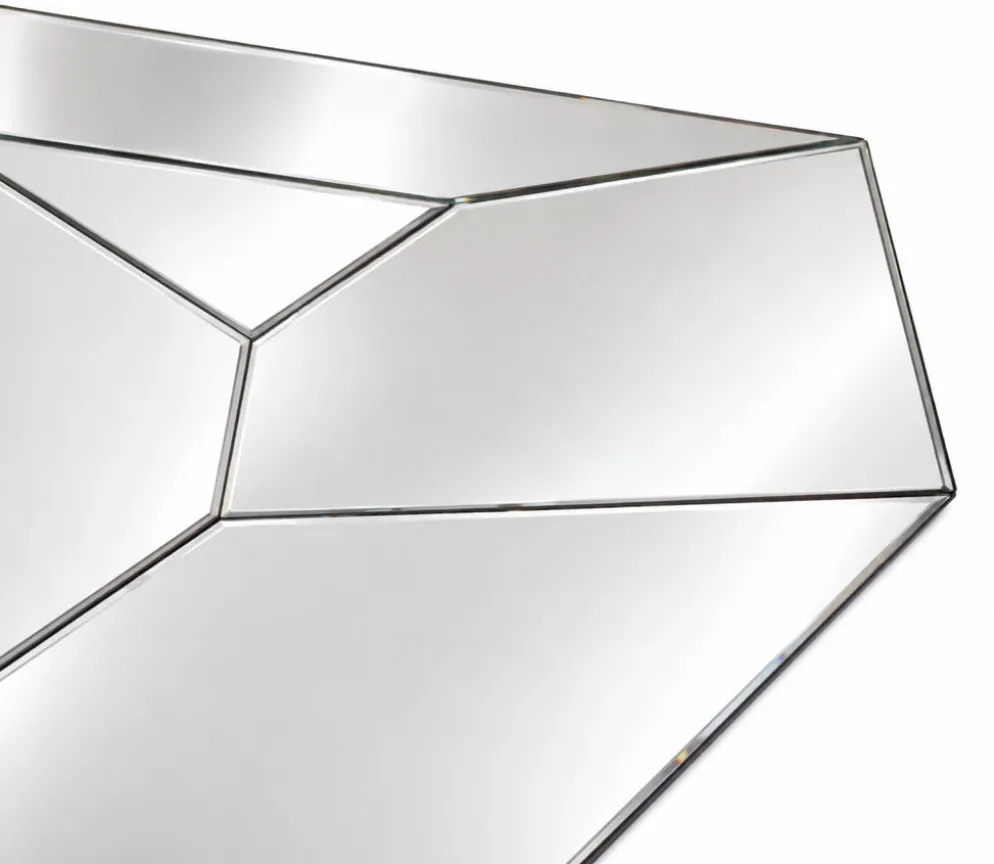 Grand miroir mural asymétrique au design à multiple facettes Italien
