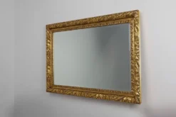 Grand miroir mural en chêne baroque rustique français, vers 1850