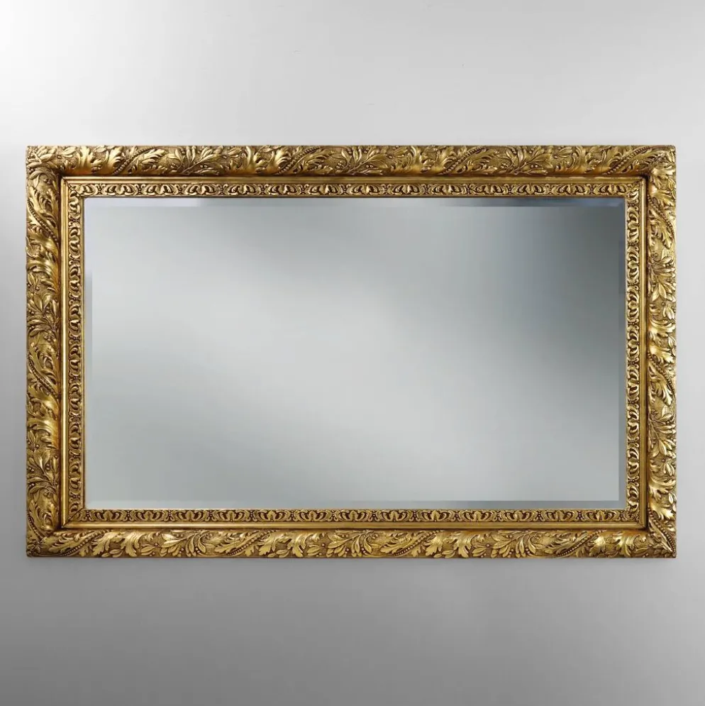 Grand miroir mural en chêne baroque rustique français, vers 1850