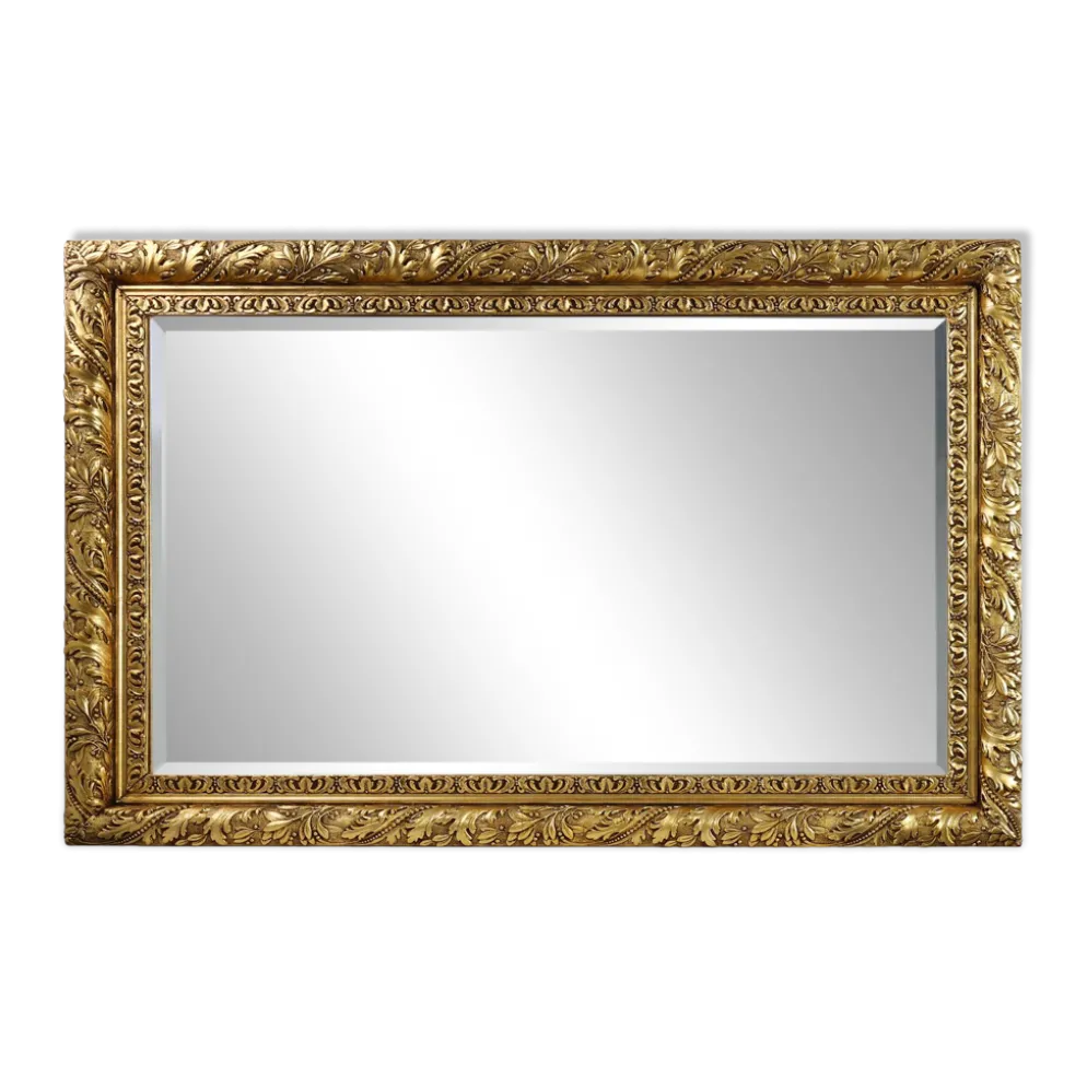 Grand miroir mural en chêne baroque rustique français, vers 1850