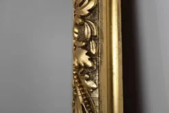 Grand miroir mural en chêne baroque rustique français, vers 1850