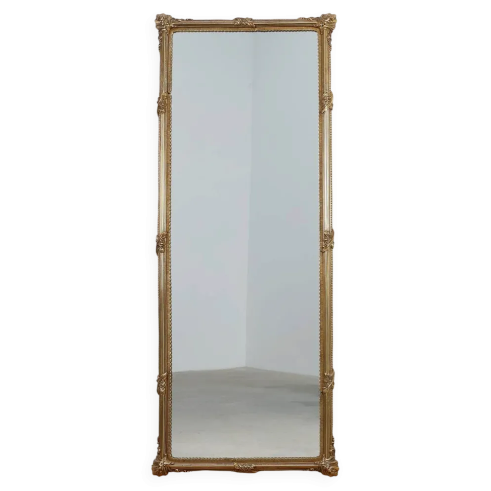 Grand miroir néoclassique en cuivre français, XXe siècle