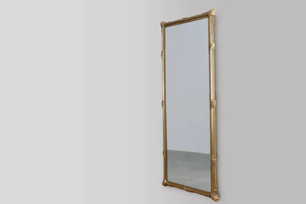 Grand miroir néoclassique en cuivre français, XXe siècle