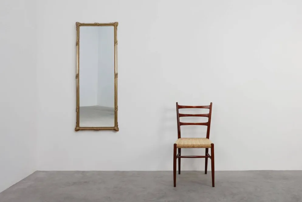 Grand miroir néoclassique en cuivre français, XXe siècle