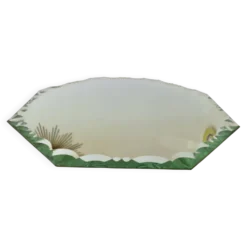Grand miroir octogonal biseauté à poser, années 40