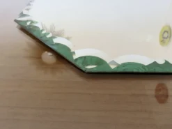 Grand miroir octogonal biseauté à poser, années 40