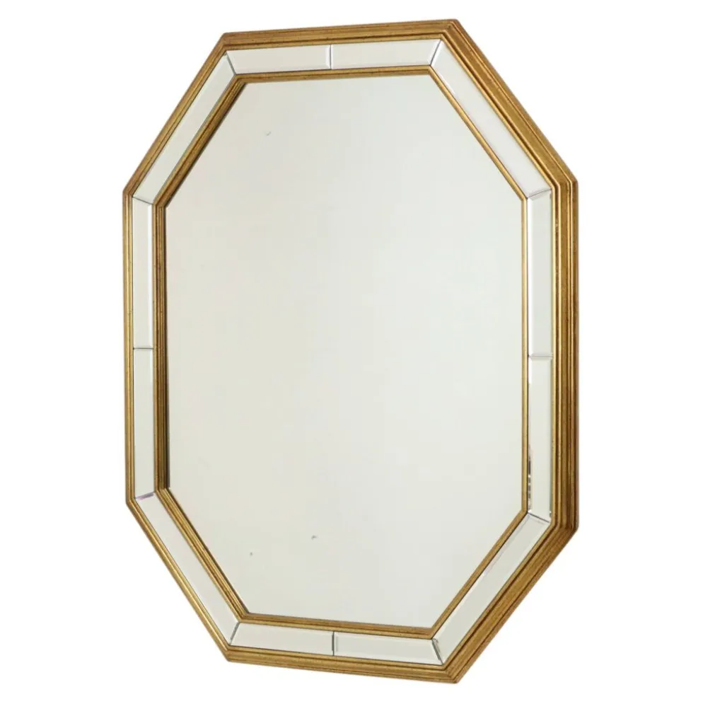 Grand miroir octogonal Deknudt, style Hollywood Regency