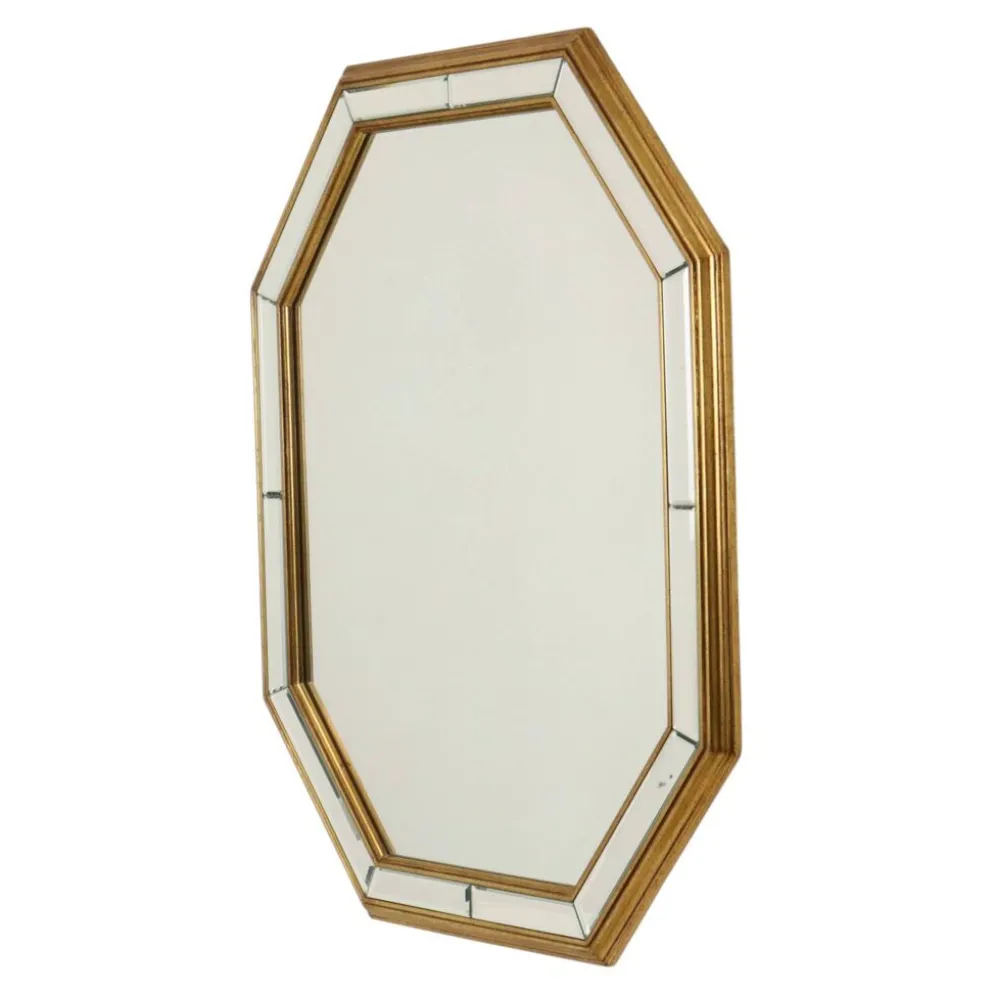 Grand miroir octogonal Deknudt, style Hollywood Regency