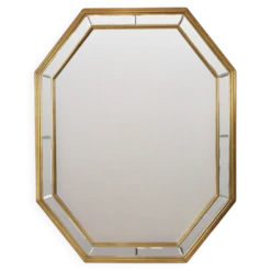 Grand miroir octogonal Deknudt, style Hollywood Regency
