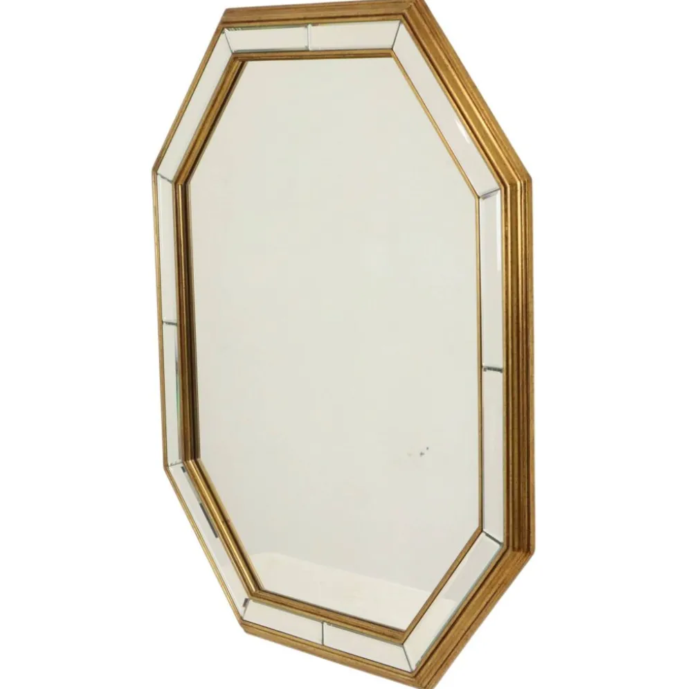 Grand miroir octogonal Deknudt, style Hollywood Regency