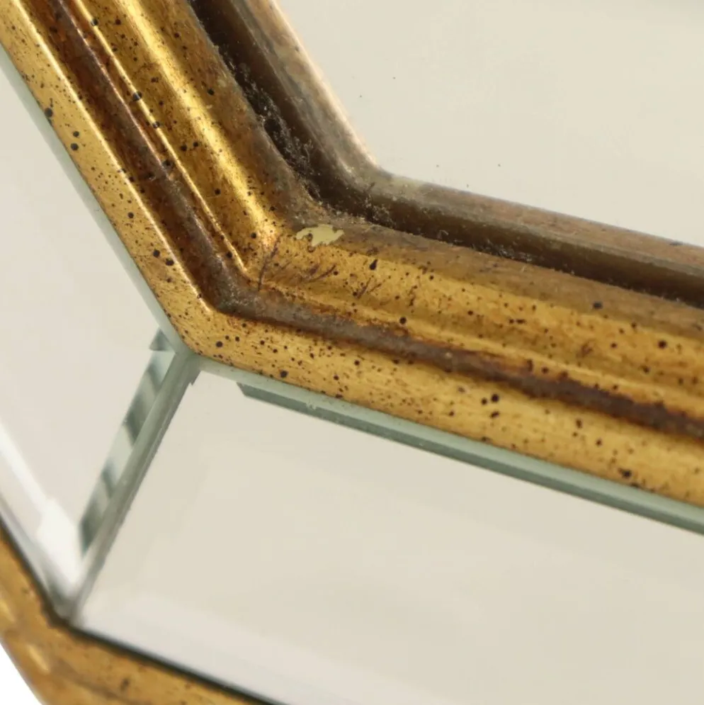 Grand miroir octogonal Deknudt, style Hollywood Regency