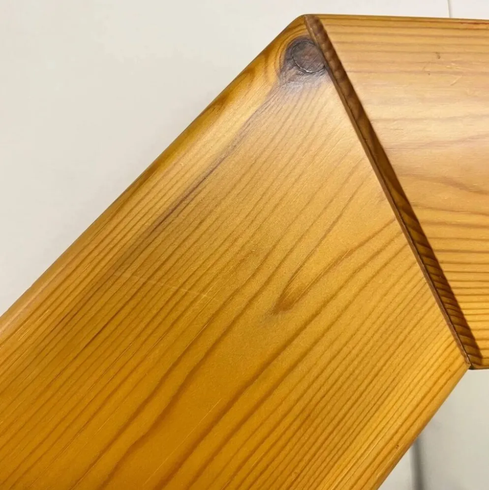 Grand miroir octogonale en pin, scandinave, 1980