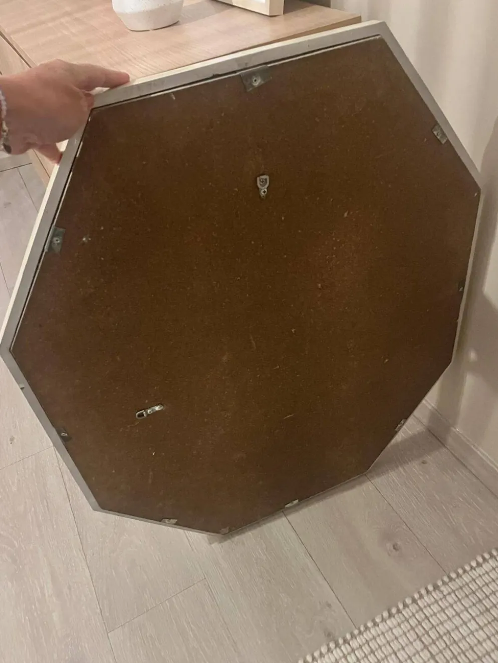 Grand miroir octogonal vintage à facettes, circa 1970-1980