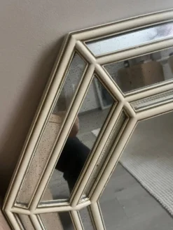 Grand miroir octogonal vintage à facettes, circa 1970-1980