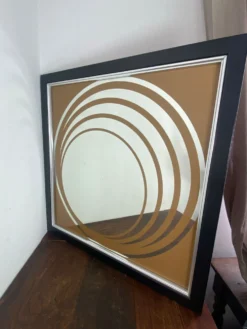 Grand miroir Op Art, années 70, Made in England
