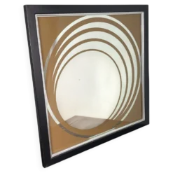 Grand miroir Op Art, années 70, Made in England
