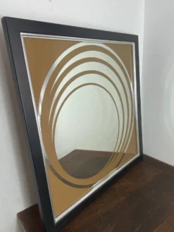 Grand miroir Op Art, années 70, Made in England