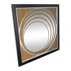 Grand miroir Op Art, années 70, Made in England