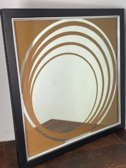 Grand miroir Op Art, années 70, Made in England