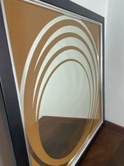 Grand miroir Op Art, années 70, Made in England