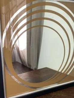 Grand miroir Op Art, années 70, Made in England