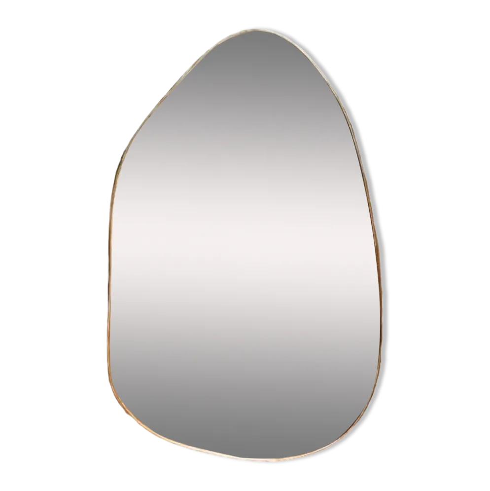 Grand miroir organique dune - dore
