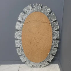 Grand miroir ovale en glace par Egon Hillebrand années 1970