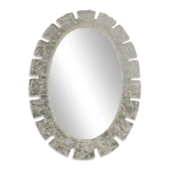 Grand miroir ovale en glace par Egon Hillebrand années 1970