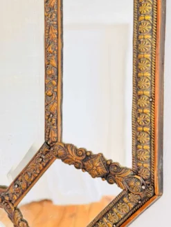 Grand miroir à parcloses octogonal XIXème