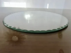 Grand miroir à poser, rond, biseauté, 1940 1950, art déco