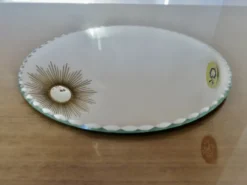 Grand miroir à poser, rond, biseauté, 1940 1950, art déco