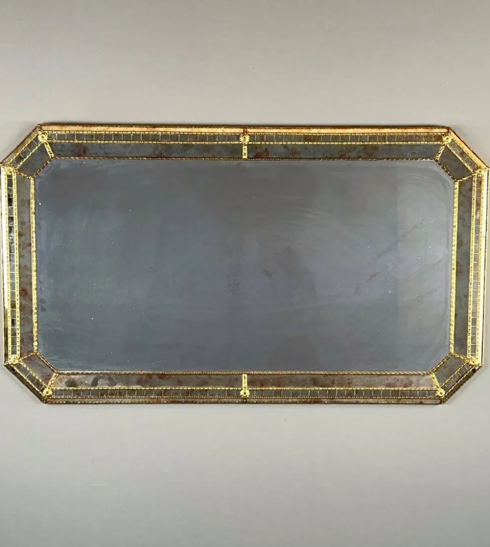 Grand miroir rectangulaire biseauté, XXe siècle