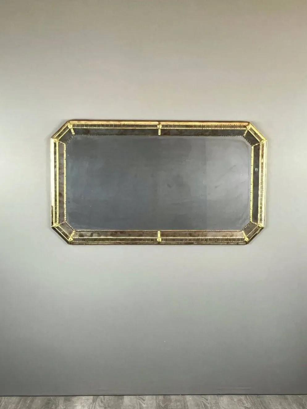 Grand miroir rectangulaire biseauté, XXe siècle