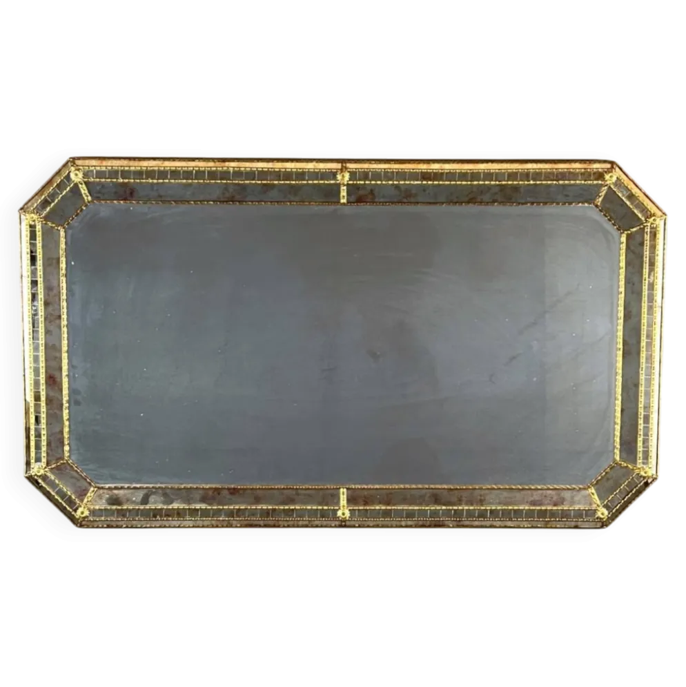 Grand miroir rectangulaire biseauté, XXe siècle
