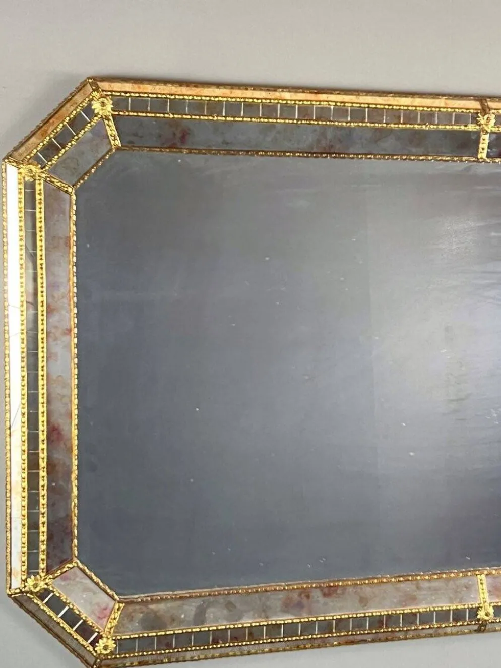 Grand miroir rectangulaire biseauté, XXe siècle