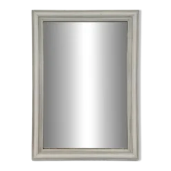 Grand miroir rectangulaire à cadre en bois laqué blanc