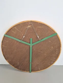 Grand miroir rond en pin du milieu du siècle, Danemark, années 1960.