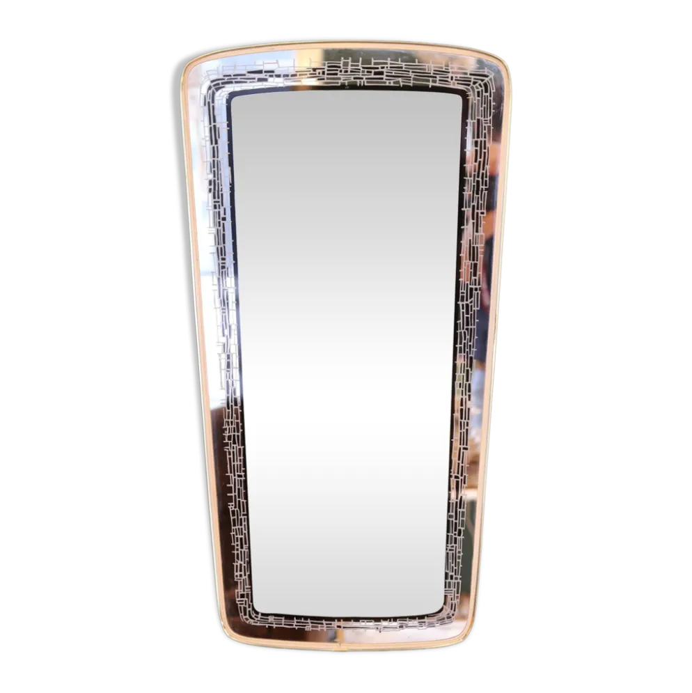 Grand miroir rétroviseur des années 1950